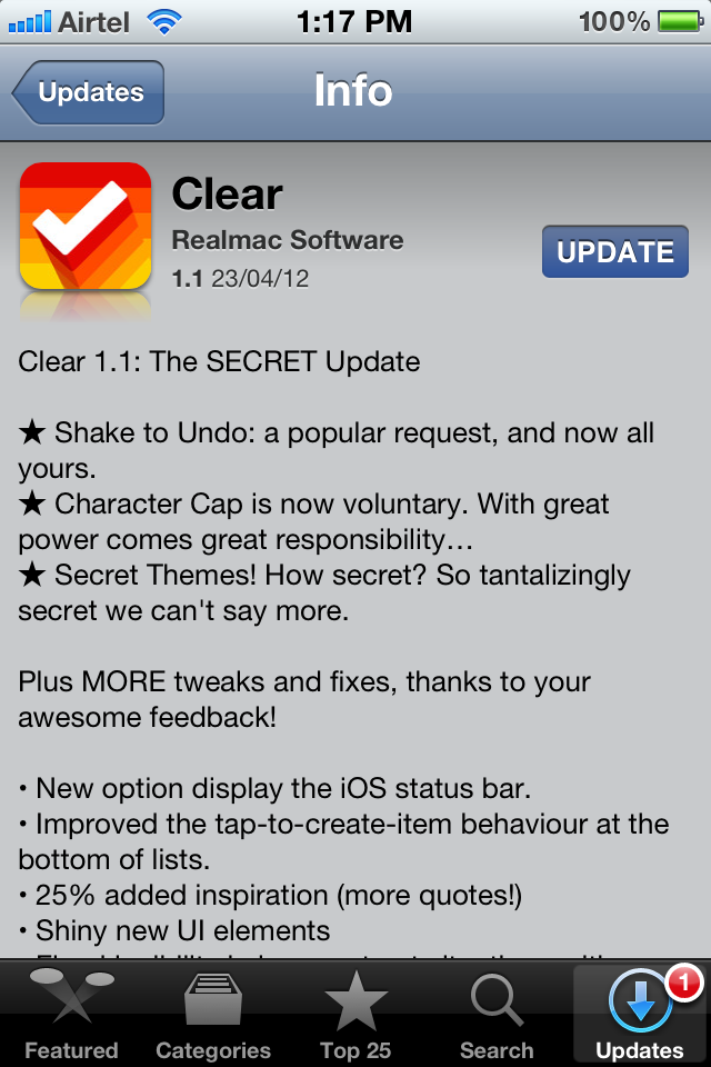 Clear For iPhone
