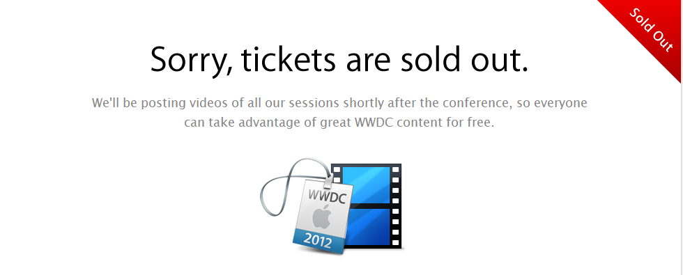 WWDC 2012 Tickets Soldout
