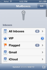 New pull to refresh mail app iOS 6