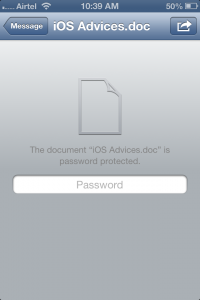Open password protected office documents iOS6