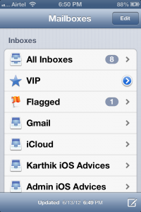 VIP Mailbox iOS 6